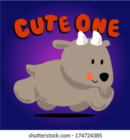 Cute goat running. Vector illustration