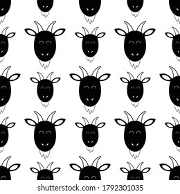 Cute goat seamless pattern wallpaper