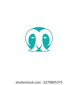 cute goat simple logo goat head silhouette symbol