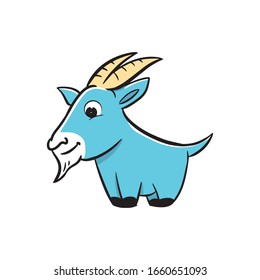 cute Goat Simple Logo icon Template Design illustration vector