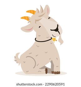 Cute goat Sit cartoon vector