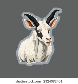 Cute goat sticker vector art