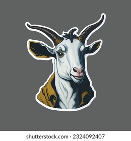 Cute goat sticker vector art