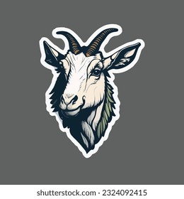 Cute goat sticker vector art