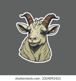 Cute goat sticker vector art
