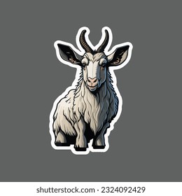 Cute goat sticker vector art