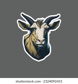 Cute-Ziege-Aufkleber, Vektorgrafik