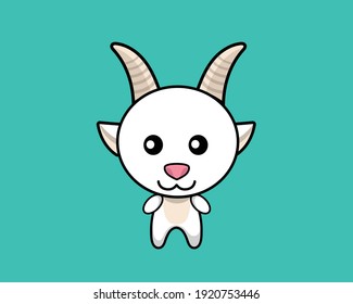 cute goat vector cartoon illustration.