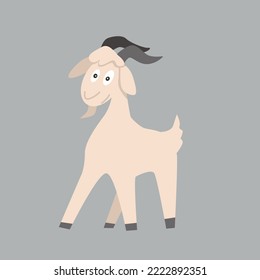 Cute goat. Vector cartoon illustration