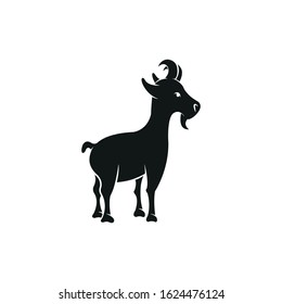 Cute goat vector flat illustration