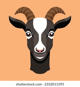 Cute goat vector flat illustration isolated on background. Goat cartoon design character. Farm milk logo. Farm milk illustration.
Goat milk character.