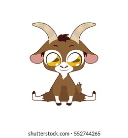 Cute goat vector illustration art in flat color