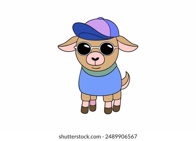 Cute Goat Vector Illustration for Digital Prints and Graphics Design