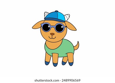 Cute Goat Vector Illustration for Digital Prints and Graphics Design