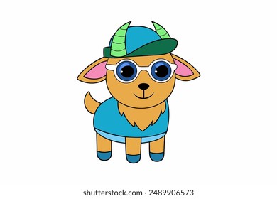 Cute Goat Vector Illustration for Digital Prints and Graphics Design