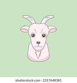 cute goat vector illustration icon
