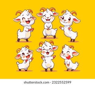 cute goat vector illustration mascot