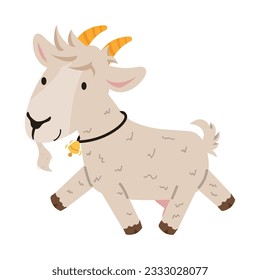 Cute goat walking character cartoon