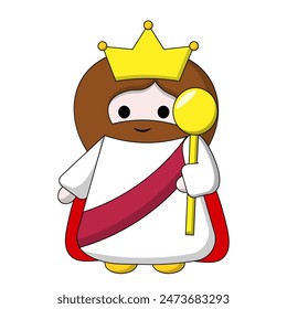 Cute God Jesus Christ King in color