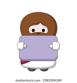 Cute God Jesus Christ with poster in color