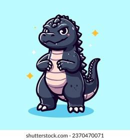 Cute godzilla Cartoon, Vektorgrafik