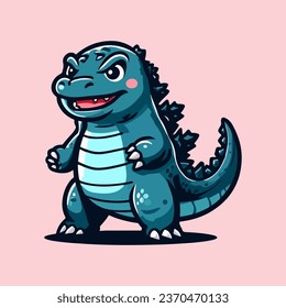 Cute godzilla Cartoon, Vektorgrafik