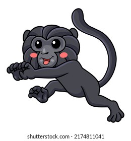 Cute goeldi's monkey cartoon running