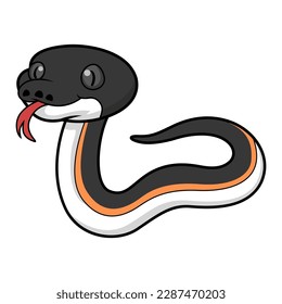 Cute gold albertisi snake cartoon