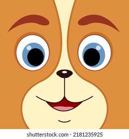 Cute Gold Dog Logo Vector Animal Vector Illustration