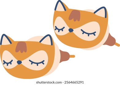 Cute gold earrings kitten shape