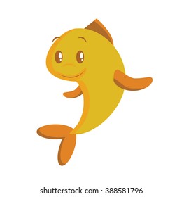 Cute gold fish illustration
