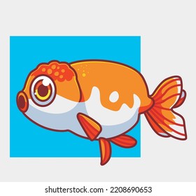cute gold fish. isolated cartoon animal illustration. Flat Style Sticker Icon Design Premium Logo vector. Mascot Character