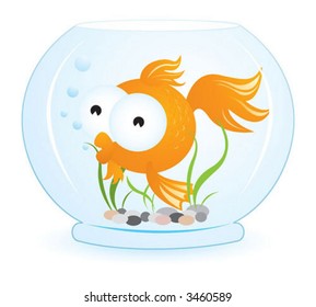 A cute gold fish swimming in aquarium