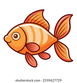 Cute gold fish vector design and digital cartoon illustration 