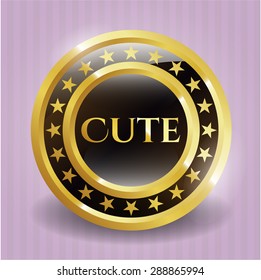 Cute gold shiny badge