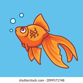 cute golden fish with beautiful tail