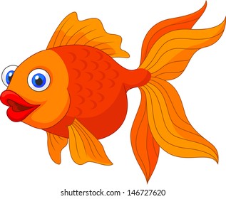 Golden Fish Cartoon Stock Vector (Royalty Free) 156398639