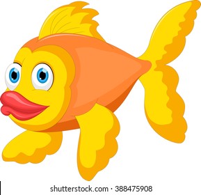 Cute golden fish cartoon