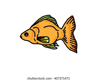 Cute golden fish icon