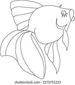 A Cute Golden fish Vector Art 