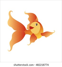 Cute golden fish vector illustration