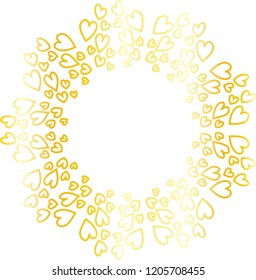 Cute Golden heart circle frame