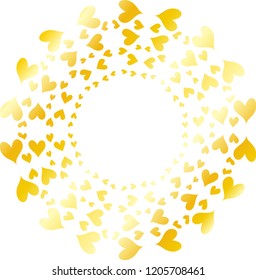 Cute Golden heart circle frame