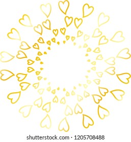 Cute Golden heart circle frame