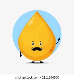 Cute golden liquid character with mustache