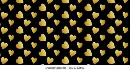 Cute golden love heart pattern wallpaper for gift wrapping paper print