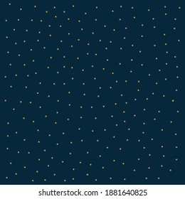 Cute golden pea background. Dark background with golden dots. The cartoon romantic pattern. The substrate for the greeting card or textile. Vector illustration