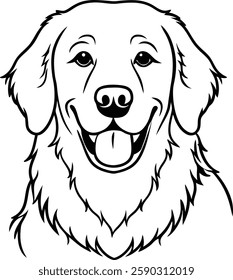 Cute golden retriever coloring page dog illustration