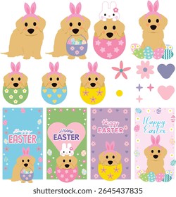 Cute Golden Retriever Easter Celebration