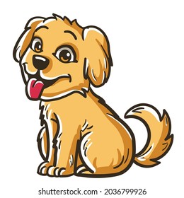 Ilustración de vectores de perro de Cuadros Golden Retriever